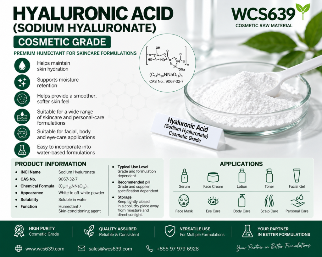 Hyaluronic Acid Sodium Hyaluronate cosmetic grade powder – WCS639