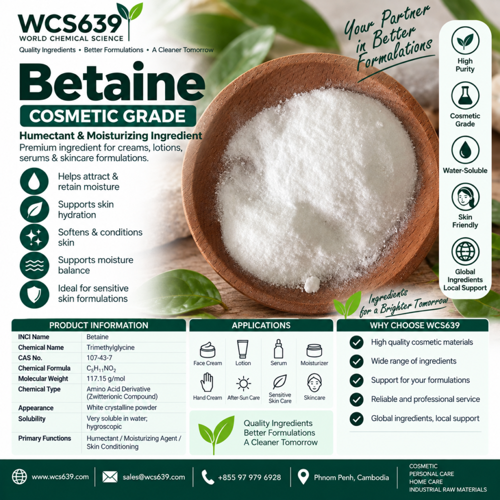 Betaine cosmetic grade humectant and moisturizing ingredient – WCS639