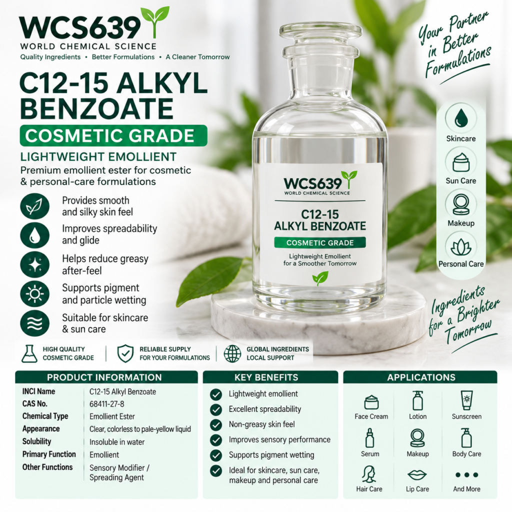 C12-15 Alkyl Benzoate cosmetic grade lightweight emollient – WCS639