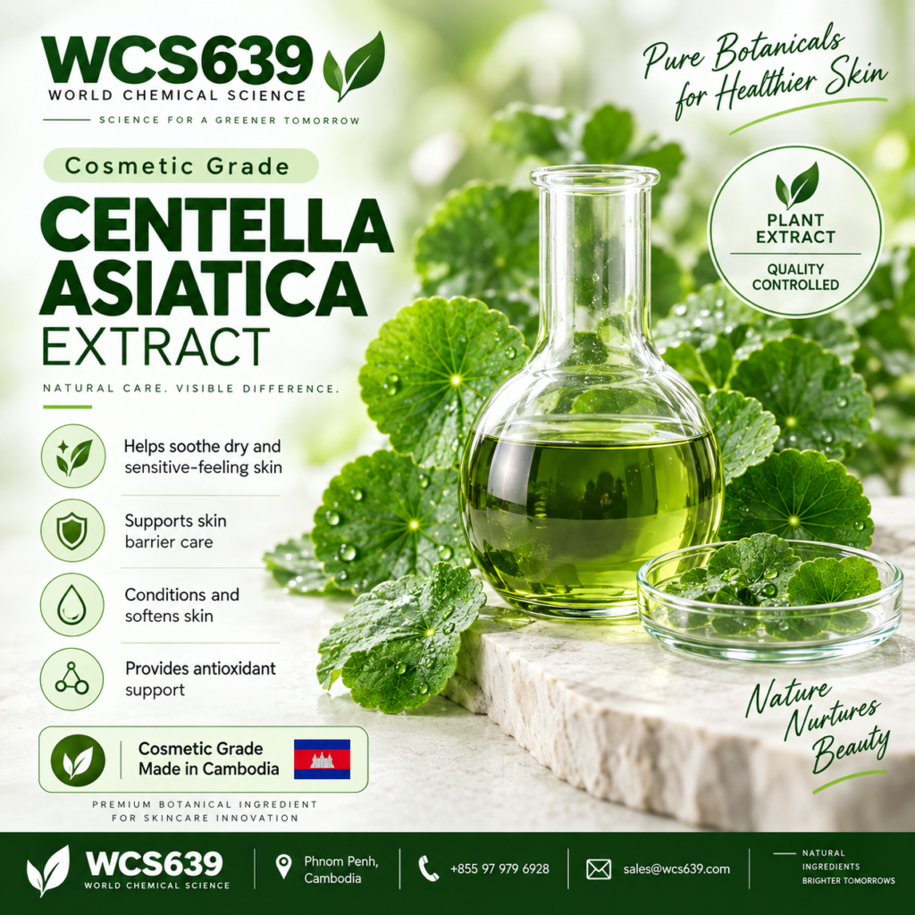 Centella Asiatica Extract cosmetic grade soothing botanical active produced in Cambodia – WCS639