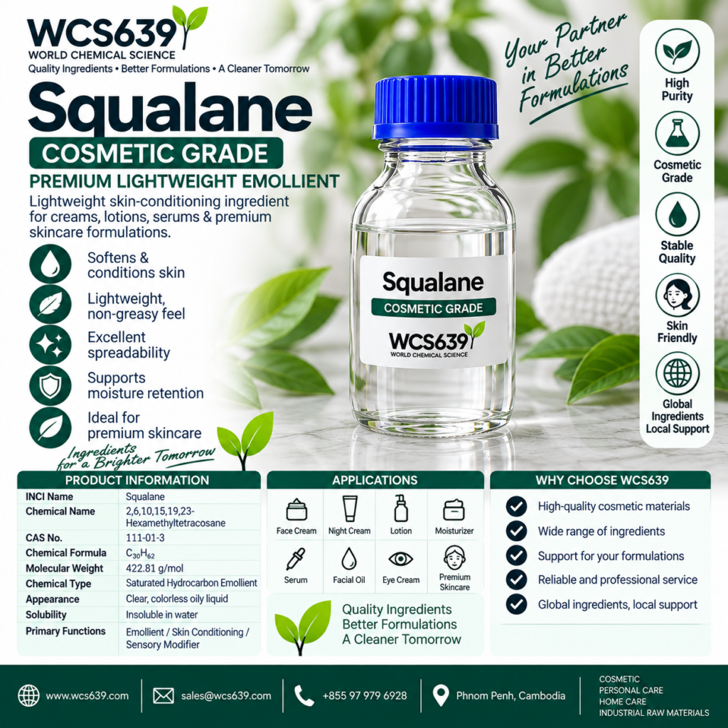Squalane cosmetic grade lightweight emollient for creams serums and skincare – WCS639